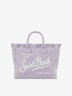 MC2 Saint Barth Colette Lilac Cotton Canvas Handbag