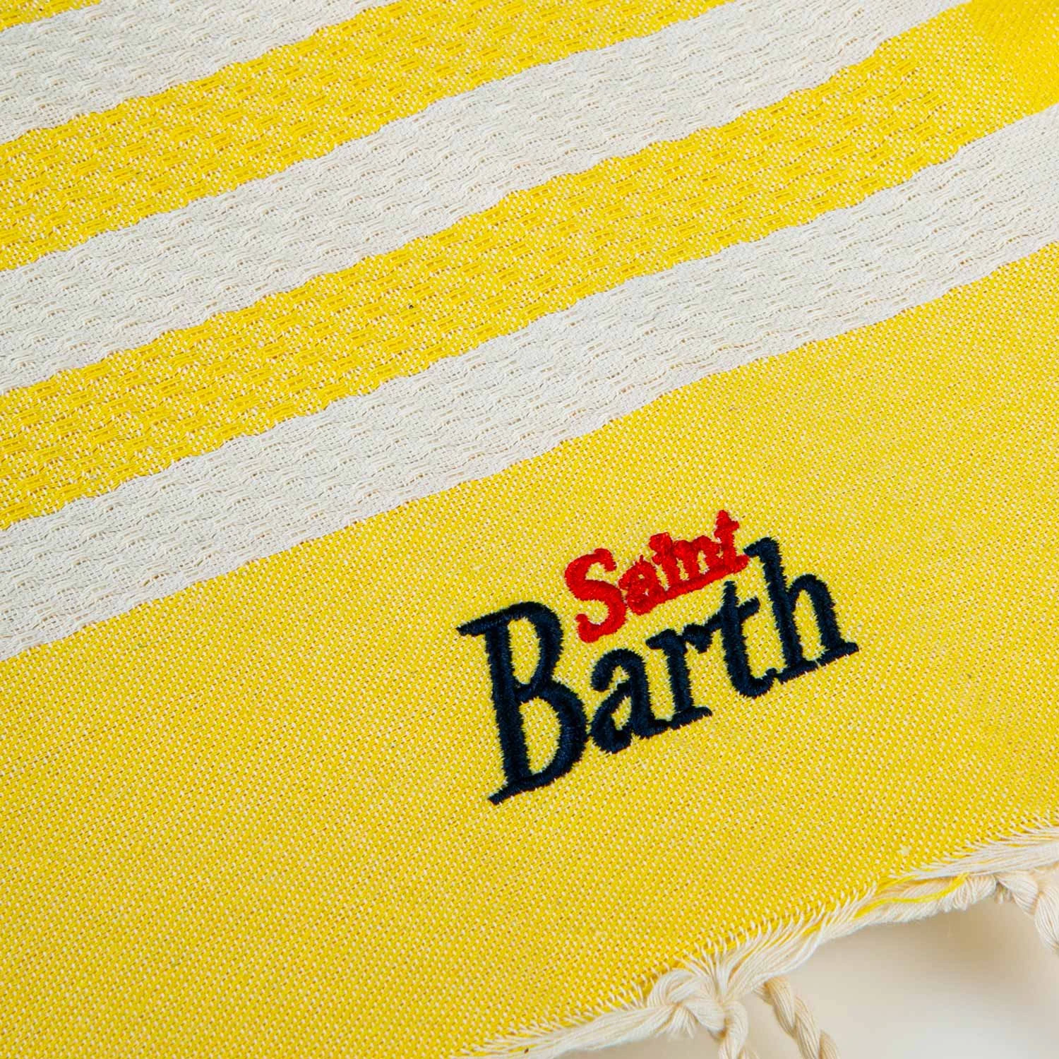 MC2 Saint Barth Classic Honeycomb Fouta With Yellow Stripes 5 MC2 Saint Barth Classic Honeycomb Fouta With Yellow Stripes - Image 3