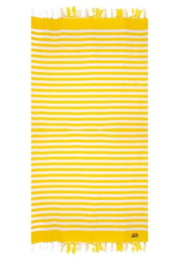 MC2 Saint Barth Classic Honeycomb Fouta With Yellow Stripes