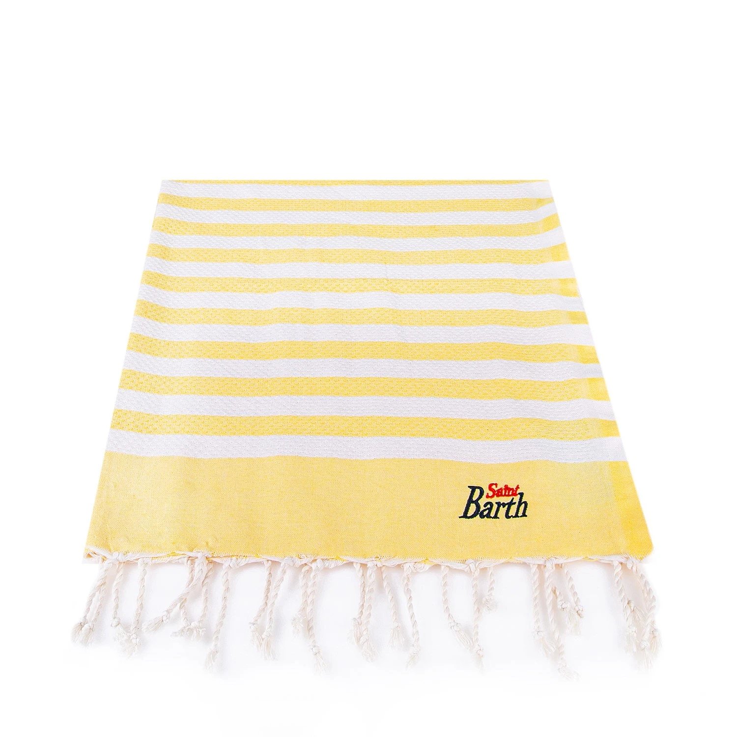 MC2 Saint Barth Classic Honeycomb Fouta With Yellow Stripes 4 MC2 Saint Barth Classic Honeycomb Fouta With Yellow Stripes - Image 2