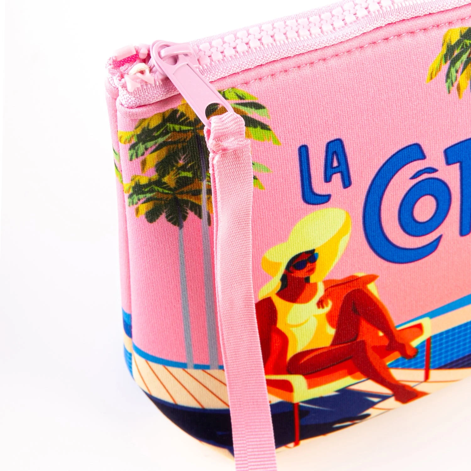 Aline Scuba Pochette With La Cote D'Azur Postcard Print 4 Aline Scuba Pochette With La Cote D'Azur Postcard Print - Image 2