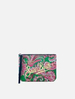 MC2 Saint Barth Aline Scuba Pochette With Multicolor Paisley Print