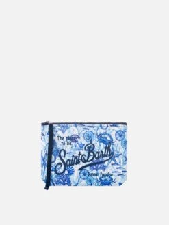 MC2 Saint Barth Aline Scuba Pochette With Marine Print