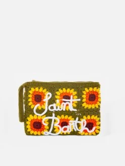 MC2 Saint Barth Parisienne Crochet Pochette With Sunflower Embroidery