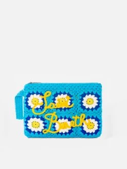 MC2 Saint Barth Parisienne Crochet Pochette With Daisy Embroidery