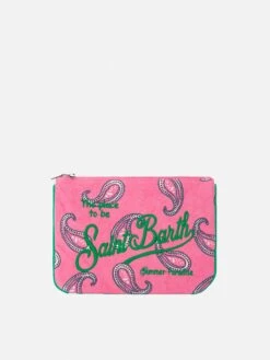MC2 Saint Barth Parisienne Paisley Terry Pochette With Saint Barth Embroidery