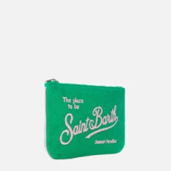 MC2 Saint Barth Parisienne Green Terry Pochette With Saint Barth Embroidery -Chic Carry Deals Store PARISIENNE POCHETTE SPONGE GREEN LOGO.3 a8e4ae56 60b1 46df b4d6 8609e4522296