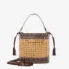 MC2 Saint Barth Straw Bucket Bag With Brown Monogram Details -Chic Carry Deals Store STRAW HANDBAG BUCKET BROWN 1