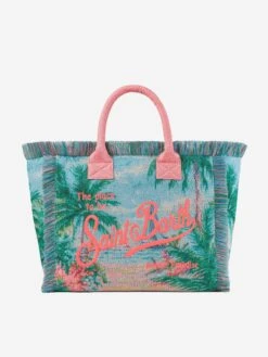MC2 Saint Barth Vanity Gobelin Shoulder Bag With Palms And Sea Embroidery