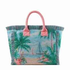 MC2 Saint Barth Vanity Gobelin Shoulder Bag With Palms And Sea Embroidery -Chic Carry Deals Store VANI001504279D 2