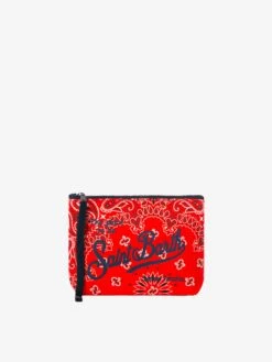 Aline Wooly Pochette With Red Bandanna Print