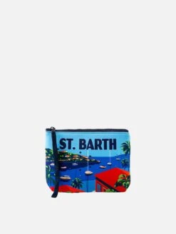 MC2 Saint Barth Aline Scuba Pochette With Saint Barth Postcard Print