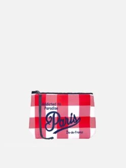 Aline Scuba Gingham Pochette With Paris Print