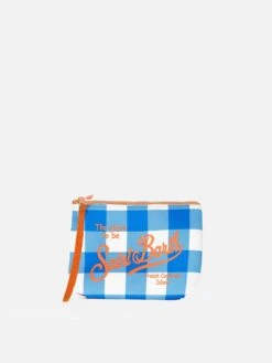 Aline Scuba Pochette With Bluette Gingham Print