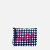 Aline Scuba Pochette With Blue Gingham Print -Chic Carry Deals Store aline pochette small scuba93copia