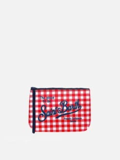 Aline Scuba Pochette With Red Gingham Print