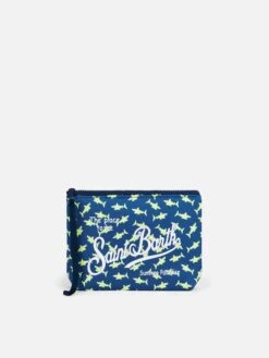 MC2 Saint Barth Aline Scuba Pochette With Shark Print