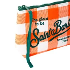 MC2 Saint Barth Aline Scuba Pochette With Gingham Print -Chic Carry Deals Store aline vichy orange 3