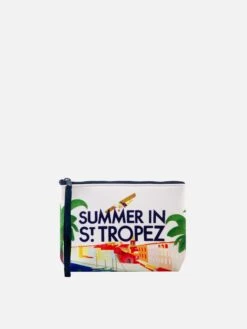 MC2 Saint Barth Aline Scuba Pochette With Saint-Tropez Postcard Print