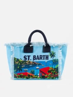 MC2 Saint Barth Colette Canvas Handbag With St. Barth Postcard Print