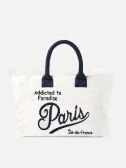 MC2 Saint Barth Vanity Terry Shoulder Bag With Paris Embroidery