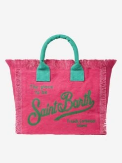 MC2 Saint Barth Vanity Canvas Shoulder Bag With Embroidery