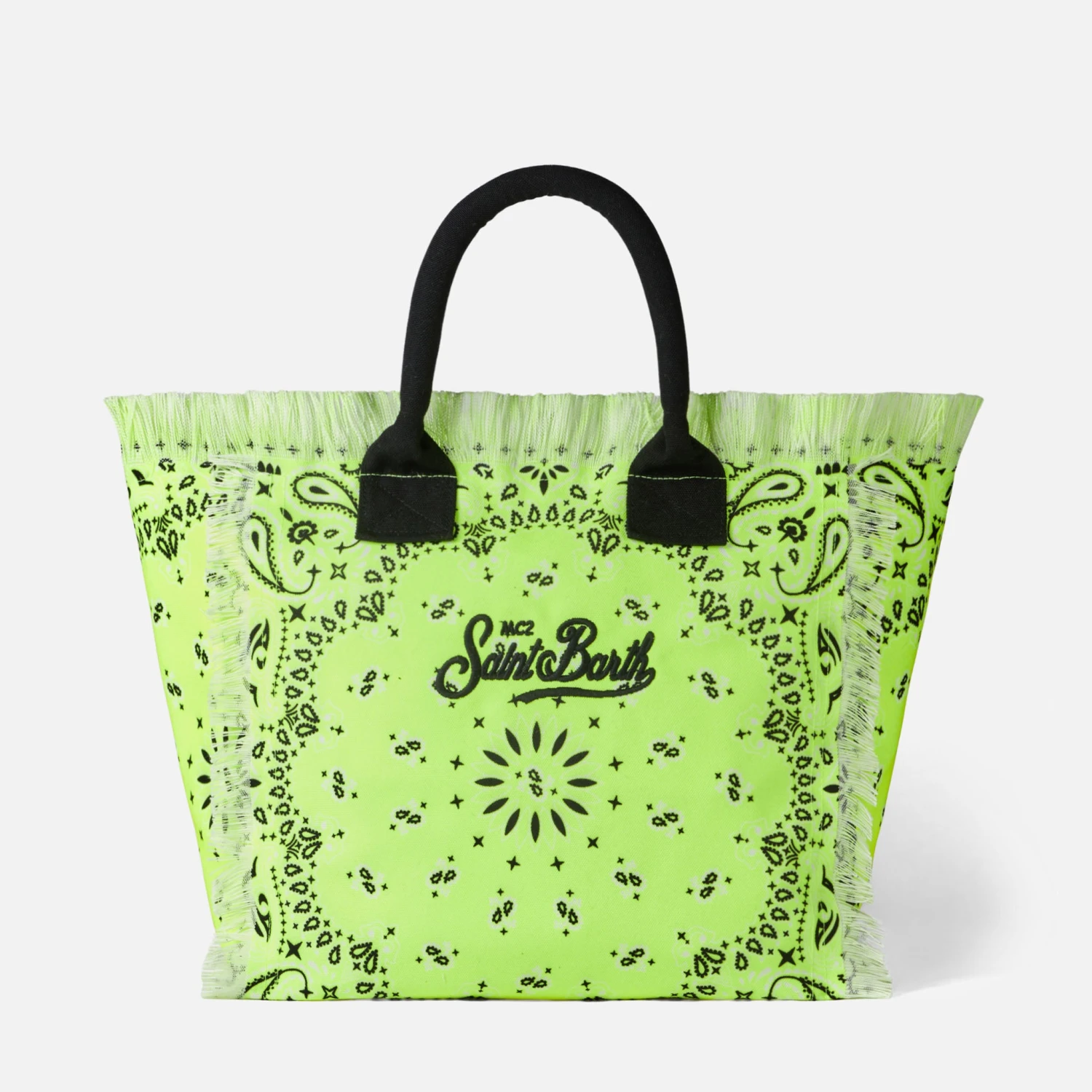 MC2 Saint Barth Vanity Fluo Yellow Shoulder Bag With Bandanna Print 5 MC2 Saint Barth Vanity Fluo Yellow Shoulder Bag With Bandanna Print - Image 3