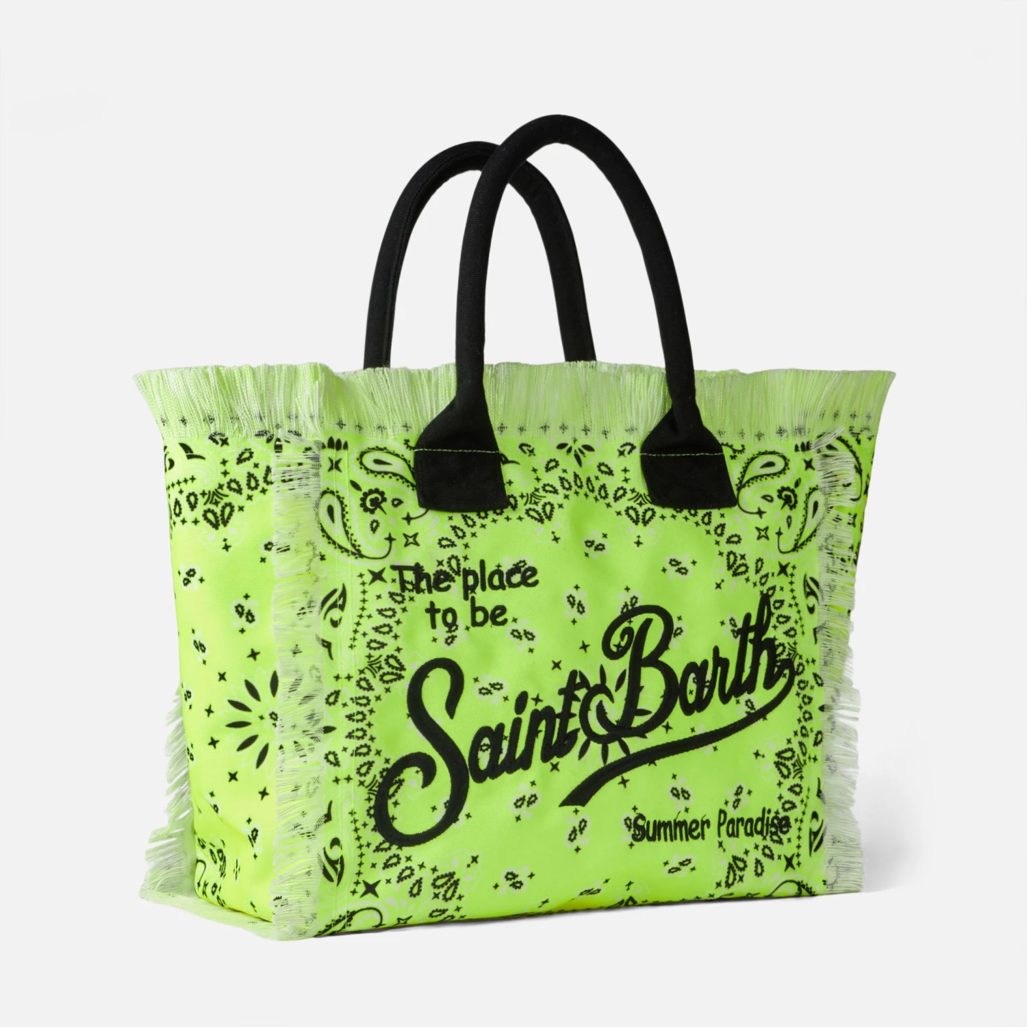 MC2 Saint Barth Vanity Fluo Yellow Shoulder Bag With Bandanna Print 6 MC2 Saint Barth Vanity Fluo Yellow Shoulder Bag With Bandanna Print - Image 4