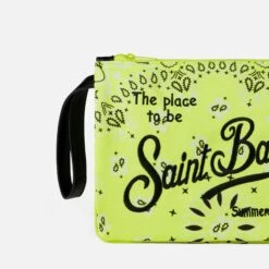 MC2 Saint Barth Parisienne Canvas Pochette With Bandanna Print -Chic Carry Deals Store bandanna parisienne pochette canvas 3