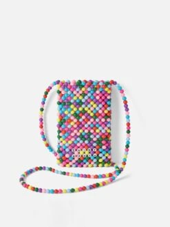 MC2 Saint Barth Multicolor Beaded Phone Holder With St. Barth Logo