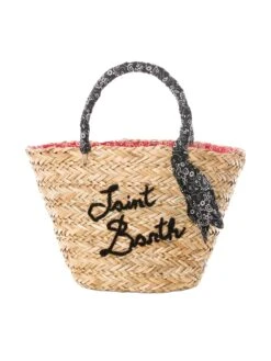MC2 Saint Barth Woman Small Straw Bag With Embroidery -Chic Carry Deals Store big straw bag with bandanna 1
