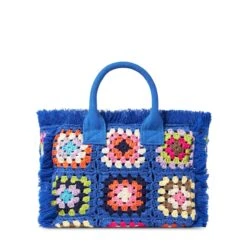 MC2 Saint Barth Blue Crochet Bag With Fringes -Chic Carry Deals Store blue crochet colette bag 2