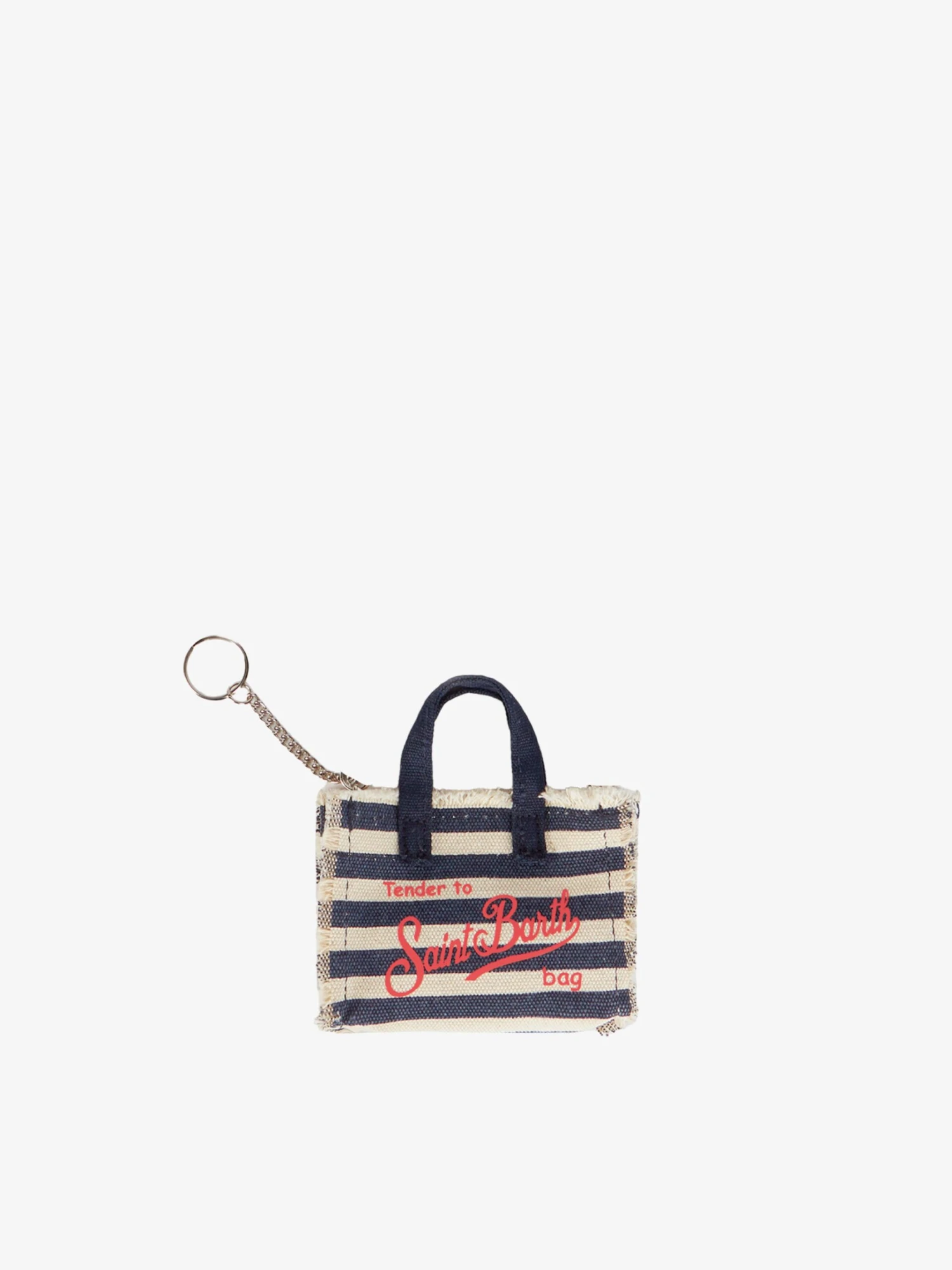 MC2 Saint Barth Canvas Key Holder With Blue Striped Print 3 MC2 Saint Barth Canvas Key Holder With Blue Striped Print