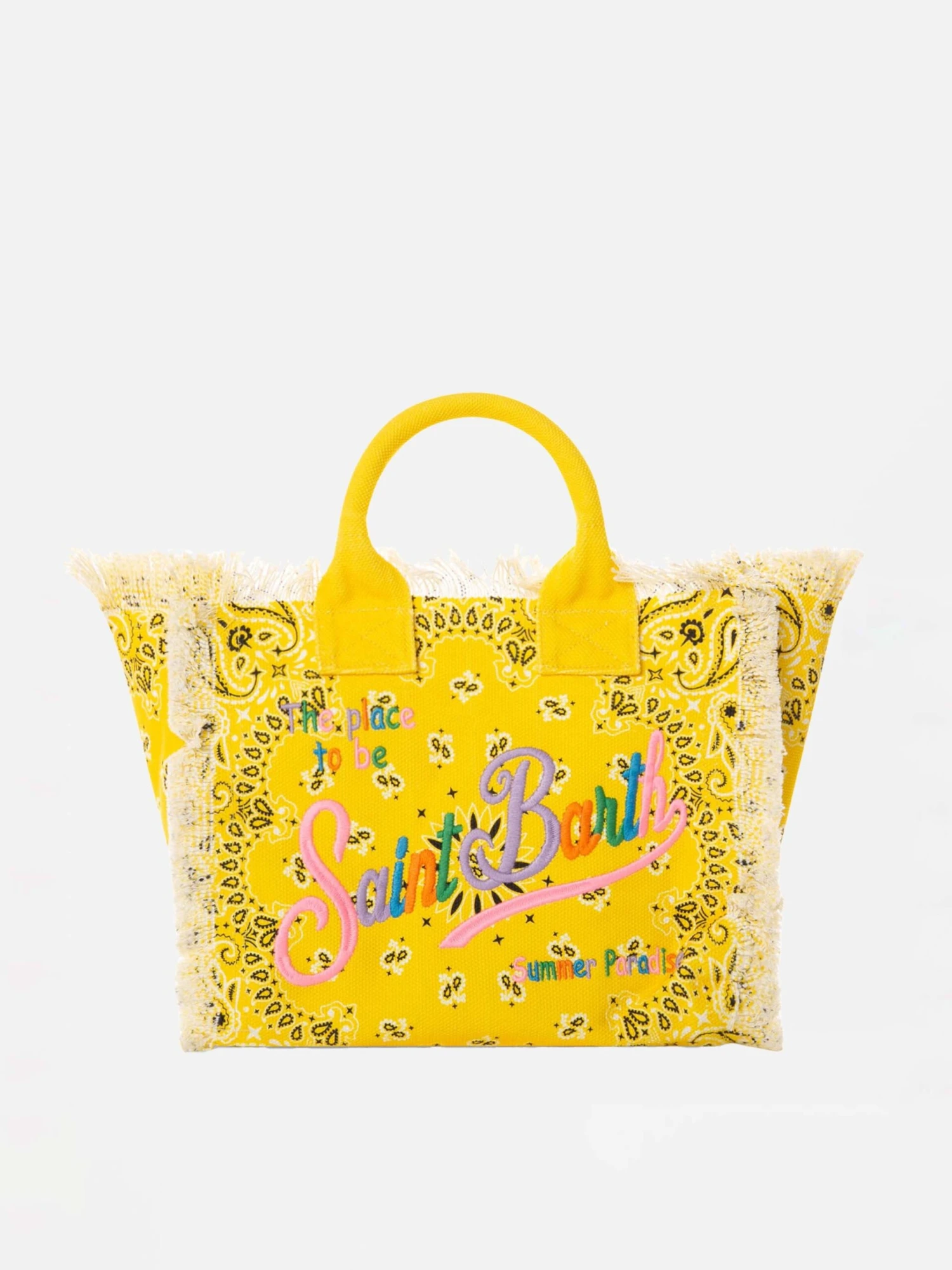 MC2 Saint Barth Colette Canvas Handbag With Yellow Bandanna Print 3 MC2 Saint Barth Colette Canvas Handbag With Yellow Bandanna Print