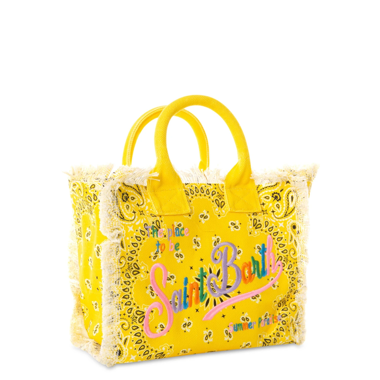 MC2 Saint Barth Colette Canvas Handbag With Yellow Bandanna Print 4 MC2 Saint Barth Colette Canvas Handbag With Yellow Bandanna Print - Image 2