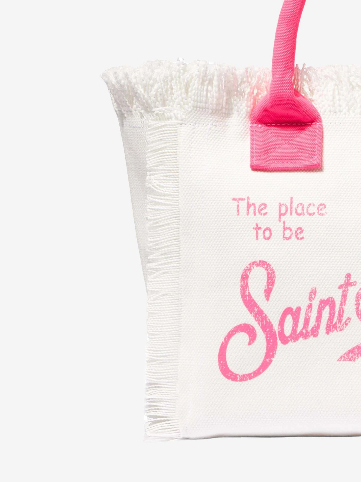 MC2 Saint Barth Colette White And Pink Cotton Canvas Bag 4 MC2 Saint Barth Colette White And Pink Cotton Canvas Bag - Image 2