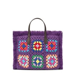 MC2 Saint Barth Colette Crochet Tiles Handbag -Chic Carry Deals Store colette crochet purple handbag 2