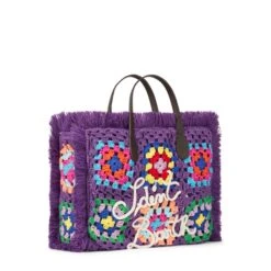 MC2 Saint Barth Colette Crochet Tiles Handbag -Chic Carry Deals Store colette crochet purple handbag 3