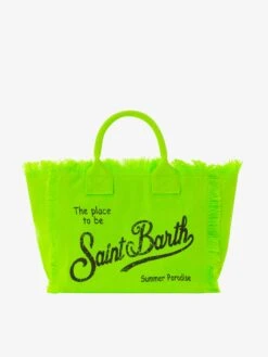 MC2 Saint Barth Colette Fluo Green Cotton Canvas Bag