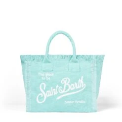 MC2 Saint Barth Colette Water Green Cotton Canvas Handbag -Chic Carry Deals Store colette handbag watergreen woman 2