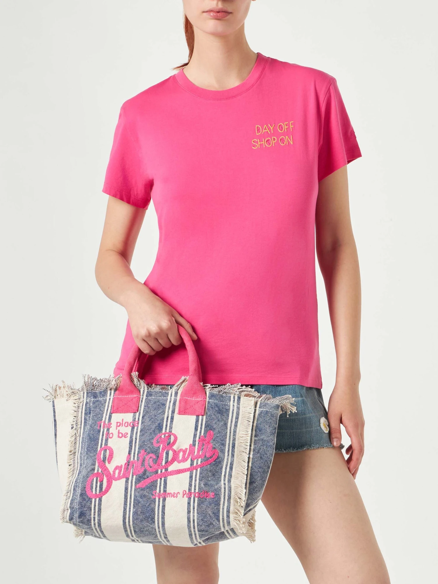 MC2 Saint Barth Colette Cotton Canvas Handbag With White And Blue Navy Stripes 8 MC2 Saint Barth Colette Cotton Canvas Handbag With White And Blue Navy Stripes - Image 6