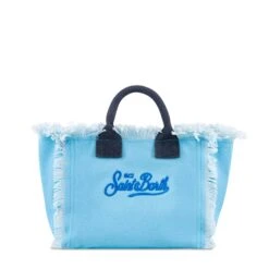 MC2 Saint Barth Colette Canvas Handbag With St. Barth Postcard Print -Chic Carry Deals Store colette postcard bags3