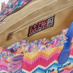 MC2 Saint Barth Colette Multicolor Straw Handbag With Embroidery And Geometric Pattern -Chic Carry Deals Store colette straw handbag multicolor 4