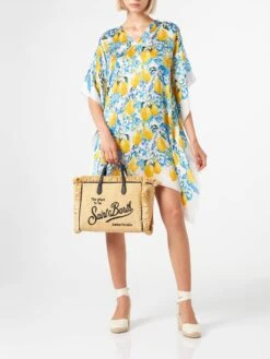 MC2 Saint Barth Colette Multicolor Straw Handbag With Embroidery And Geometric Pattern -Chic Carry Deals Store colette straw on model