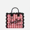 MC2 Saint Barth Red Gingham Print Cotton Canvas Trimmed Bag -Chic Carry Deals Store colette wave vichy red1copia