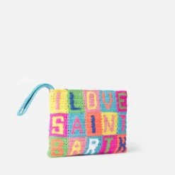MC2 Saint Barth Parisienne Crochet Pochette With I Love Saint Barth Writing -Chic Carry Deals Store crochet parisienne pochette 3
