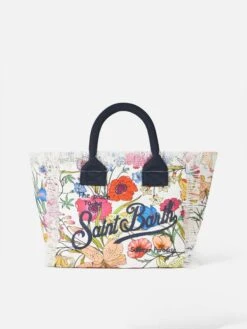 MC2 Saint Barth Colette Canvas Handbag With Flower Print