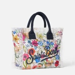 MC2 Saint Barth Vanity Canvas Shoulder Bag With Flower Print -Chic Carry Deals Store flower vanity canvas bag 3