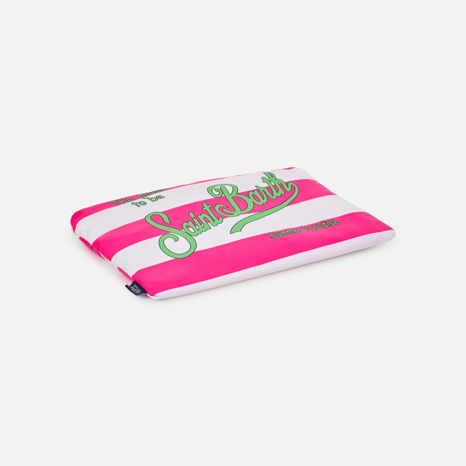 MC2 Saint Barth Microfiber Beach Towel With Fluo Pink Striped Print 4 MC2 Saint Barth Microfiber Beach Towel With Fluo Pink Striped Print - Image 2