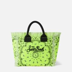 MC2 Saint Barth Colette Fluo Yellow Handbag With Bandanna Print -Chic Carry Deals Store fluo yellow bandanna colette handbag 2